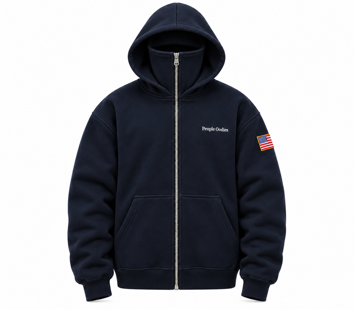 Peuple Oodies hoodie with United States embroidered flag